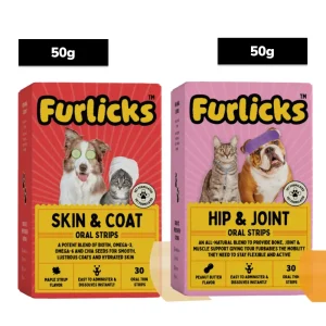 Furlicks Skin Coat & Hip & Joint Supplement Combo for Dogs & Cats