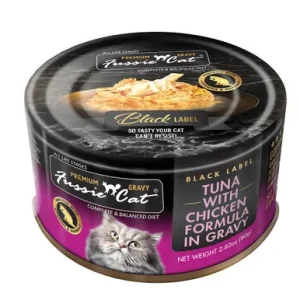Fussie Cat Black Label Tuna w/ Chicken Formula in Gravy Premium Canned Cat Food
