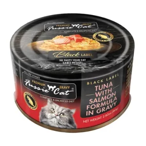 Fussie Cat Black Label Tuna w/ Salmon Formula in Gravy Premium Canned Cat Food