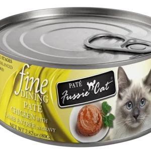 Fussie Cat Fine Dining Pate Chicken with Lamb Entree Wet Cat Food, 2.82oz