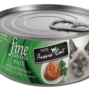Fussie Cat Fine Dining Pate Oceanfish with Salmon Entree Wet Cat Food, 2.82oz