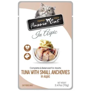 Fussie Cat Premium Pouch Tuna w/ Small Anchovies in Aspic Wet Adult Cat Food