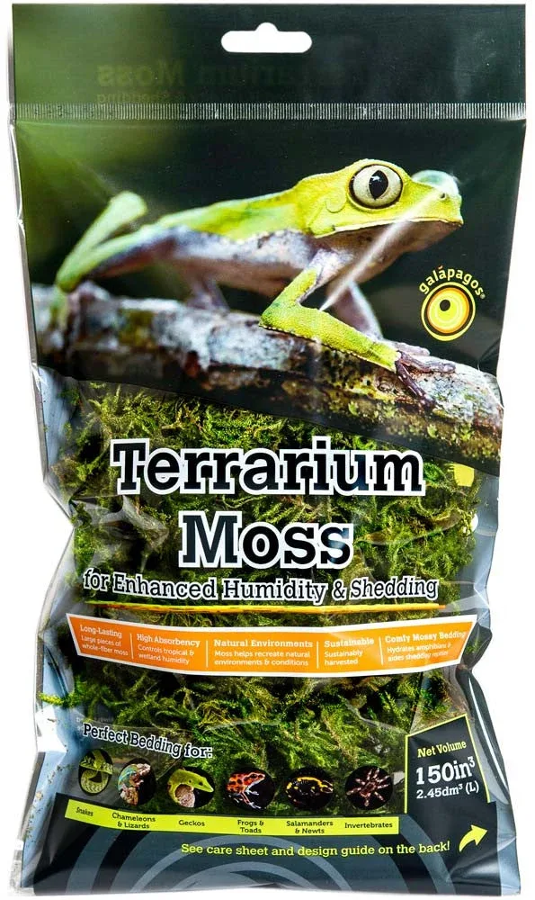 Galapagos 5-Star Terrarium Sphagnum Moss Snake Bedding Substrate Fresh Green 2.6 qt Mini (D)