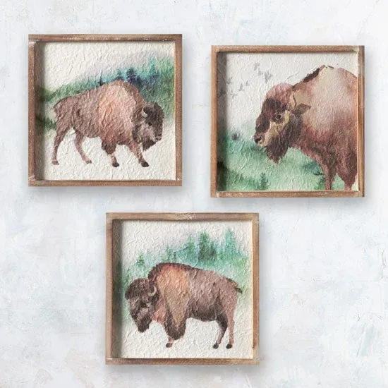 Ganz American Buffalo Wall Decor Set of 3
