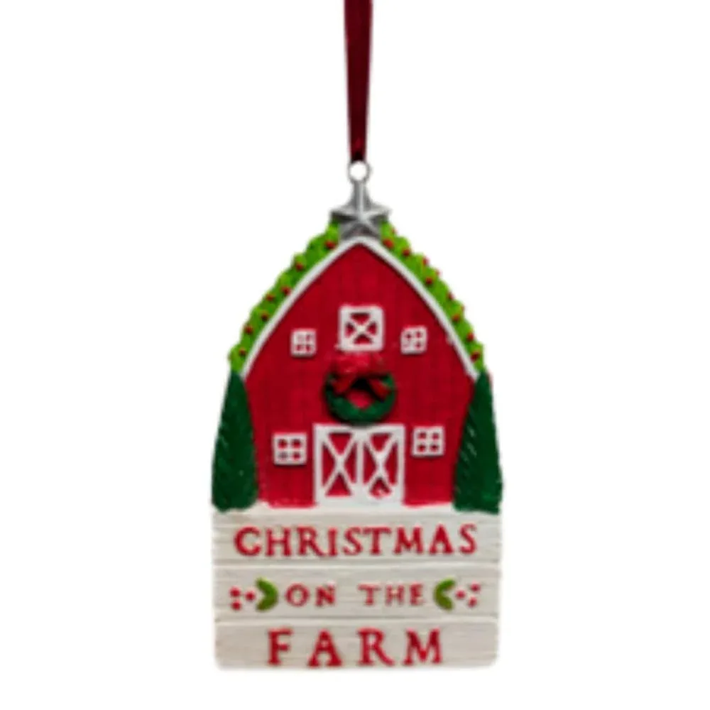 Ganz Christmas on the Farm Barn Ornament