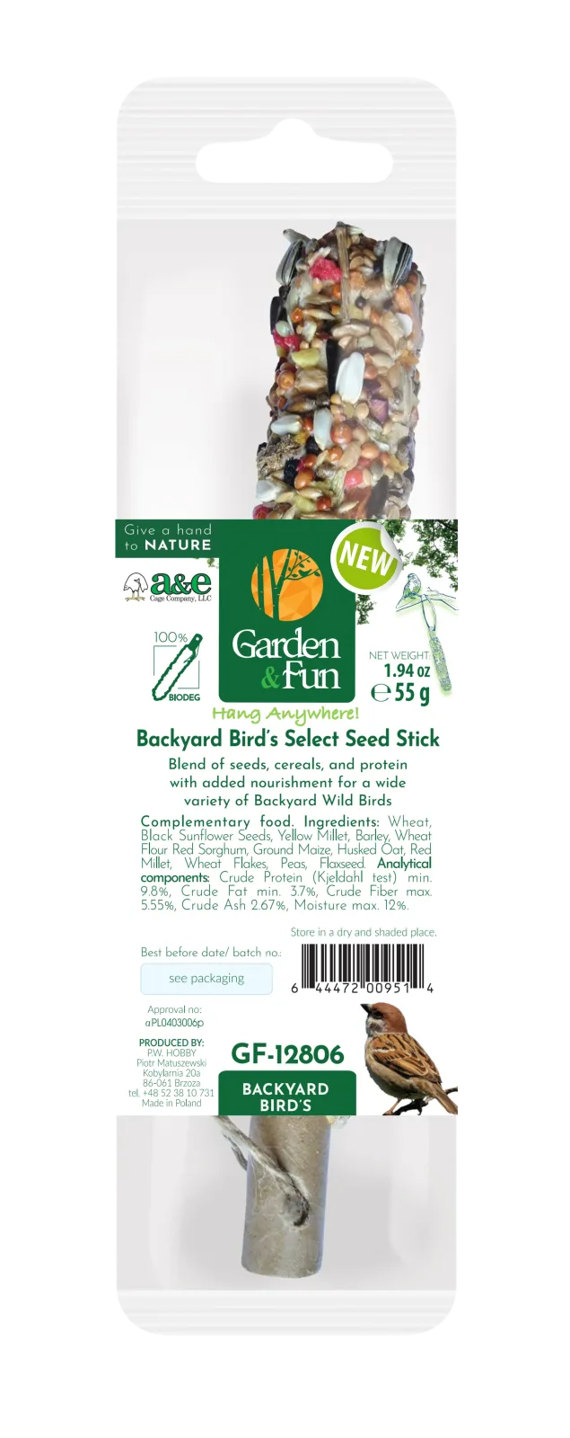 Garden & Fun Backyard Bird's Seed Stick, by A&E Cage Company