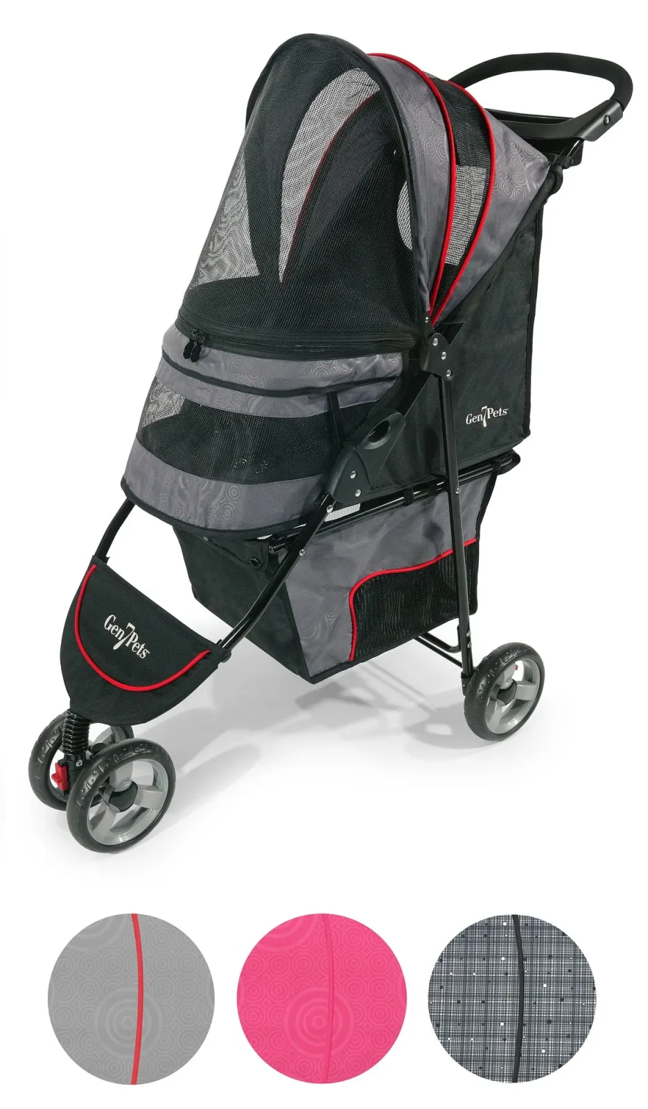 Gen7Pets Regal 4 Wheeled Pet Stroller for Dogs up to 25 Lb Gray Shadow 11.5 Lb