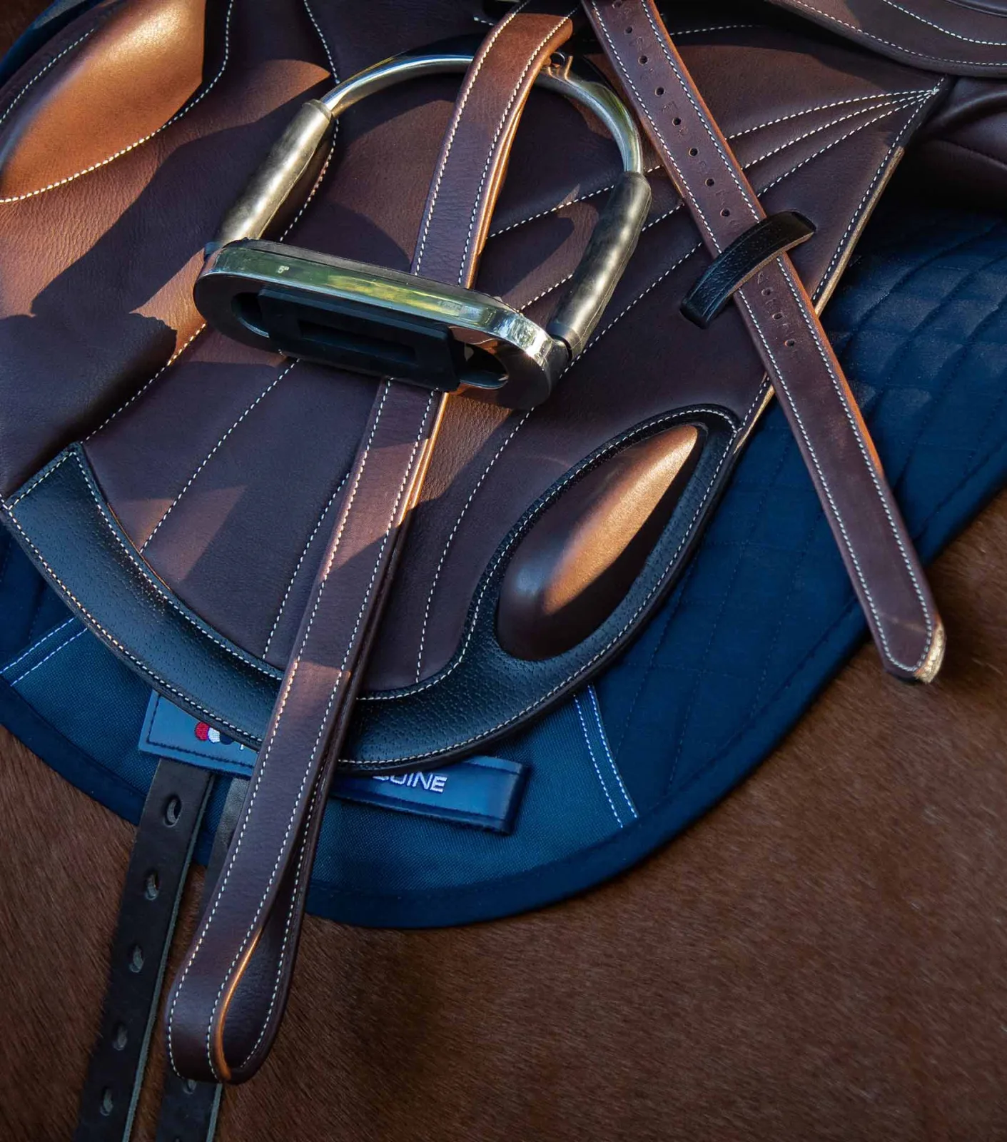 German Aniline Stirrup Leathers Brown - Image 2