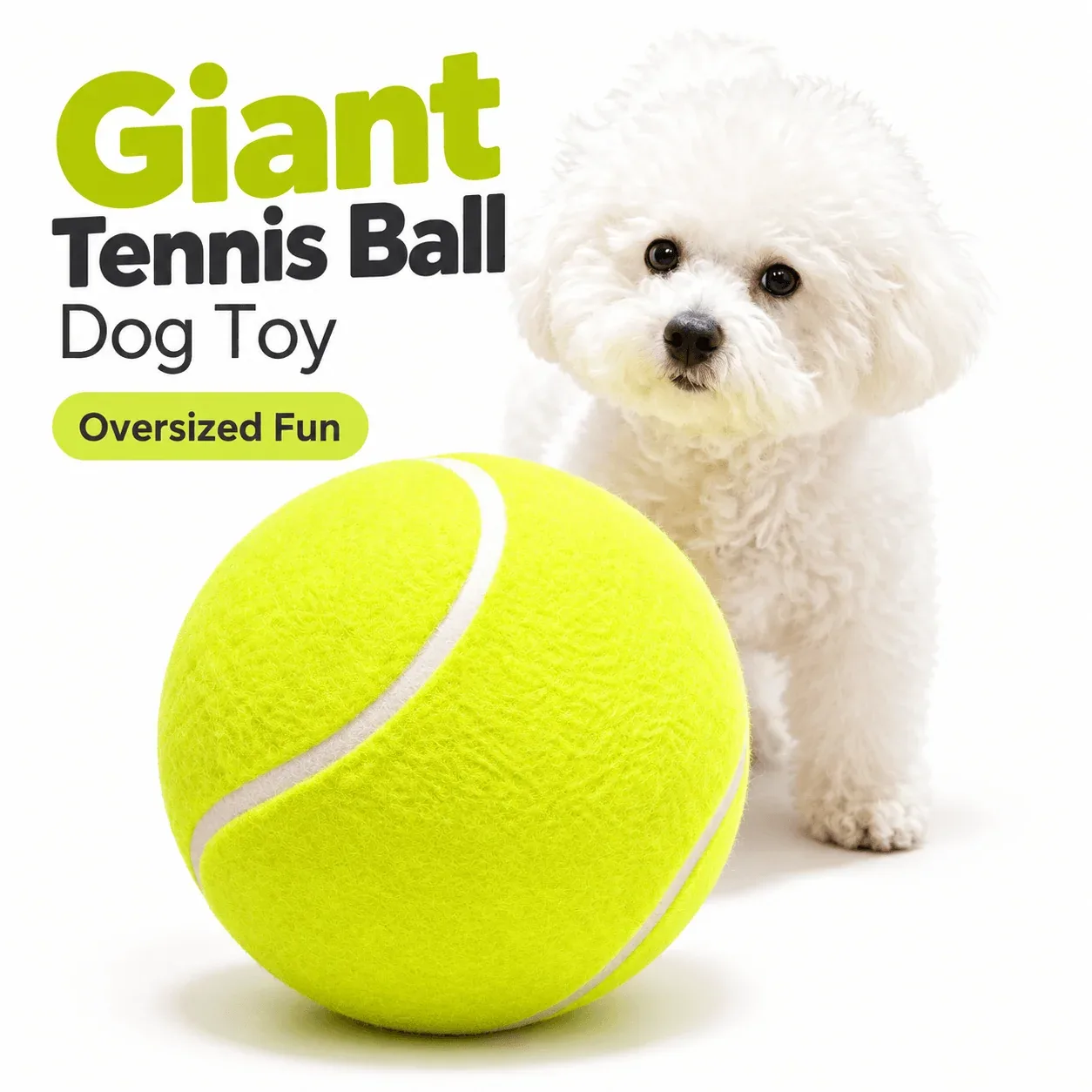 Giant Tennis Ball Dog Toy with Air Pump