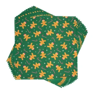 Gingerbread and Candy Canes Dog Bandana, 22 inch, 12 Pack