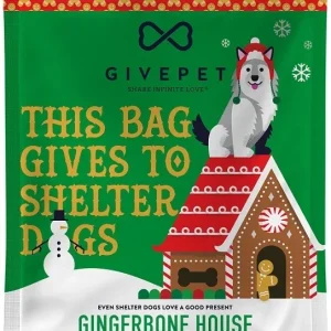 GivePet Holiday Dog Treats Gingerbone House 6 Oz.