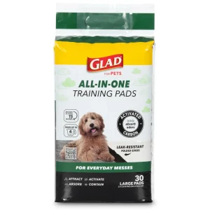 Glad for Pets Black Charcoal Puppy Pads, All-in-One | Puppy Potty Training Pads, 30 count