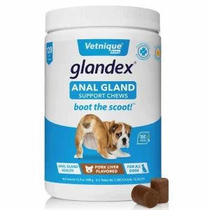 Glandex Pork Liver Soft Dog Chews Jar