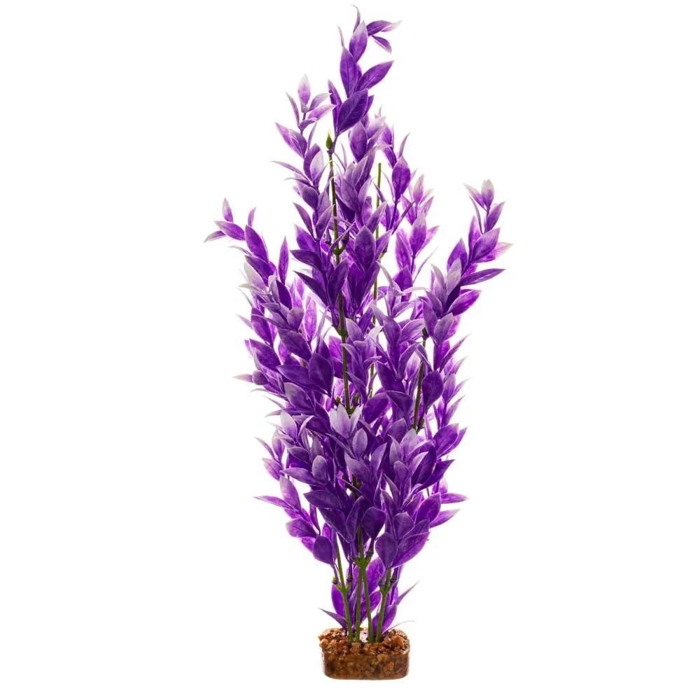 GloFish Fluorescent Plastic Aquarium Plant Purple/White XL