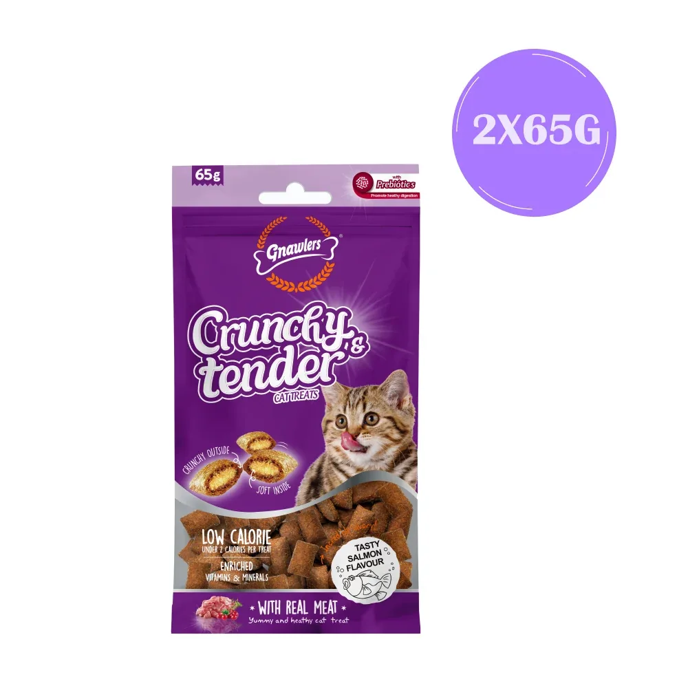 Gnawlers Salmon Crunchy Tender Cat Treats - Image 2