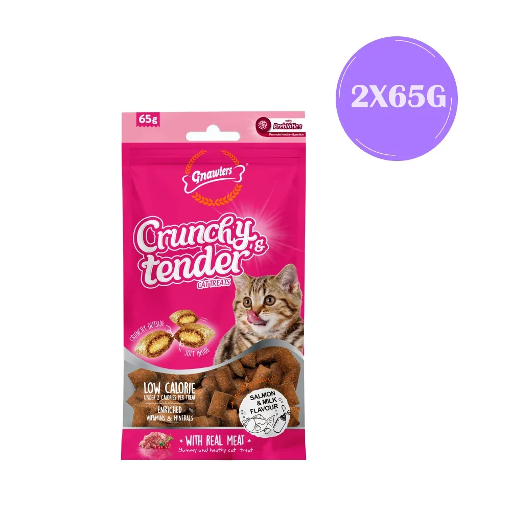 Gnawlers Salmon & Milk Crunchy Tender Cat Treats - Image 2