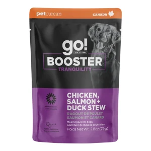 Go! Dog Booster Tranquility Stew Chicken, Salmon & Duck, 2.8 oz each, Case of 24