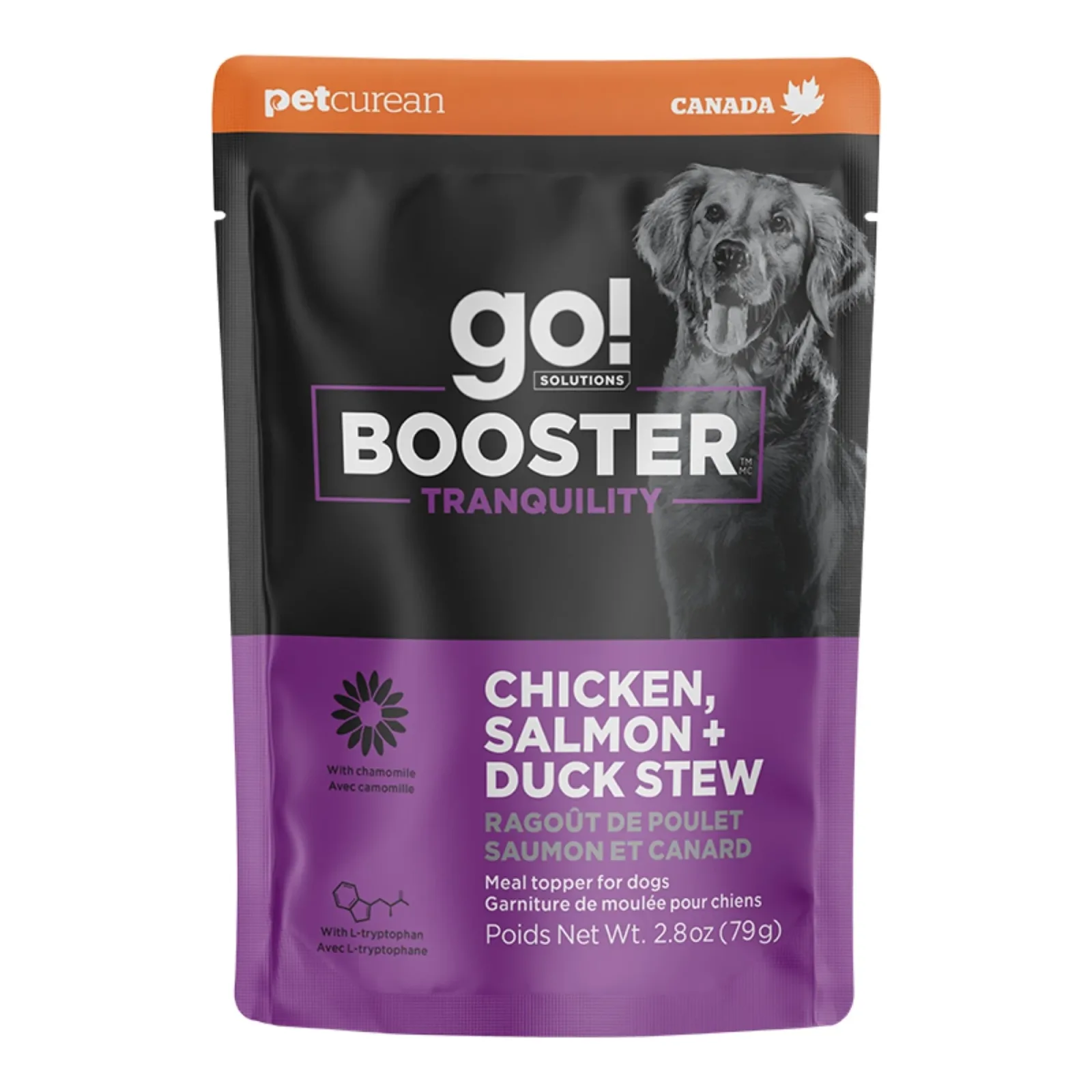 Go! Dog Booster Tranquility Stew Chicken, Salmon & Duck, 2.8 oz each, Case of 24