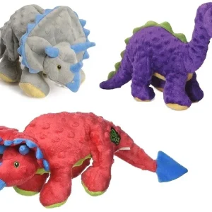 GoDog Dinos Chew Guard Squeaky Plush Dog Toy Large