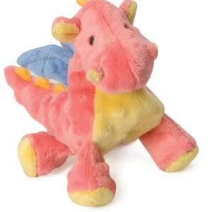 goDog Dragons with Chew Guard Technology Tough Plush Dog Toy Coral SM