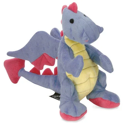 goDog Dragons with Chew Guard Technology Tough Plush Dog Toy Periwinkle LG - Image 2