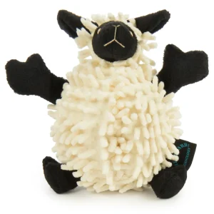 goDog Fuzzy Wuzzy Lamb Squeaky Plush Dog Toy, Chew Guard Technology, Small