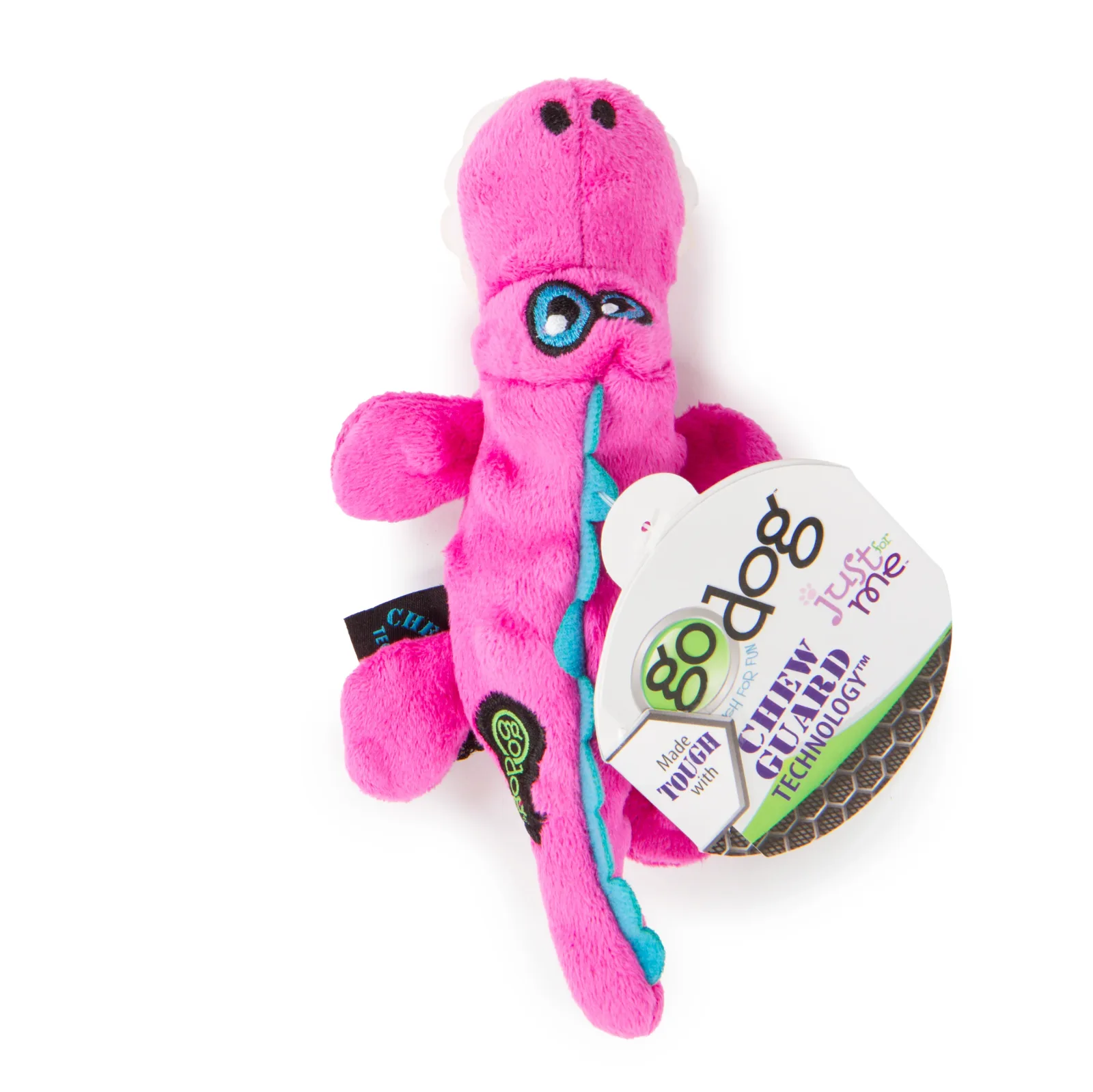goDog Just For Me Gators Squeaky Plush Dog Toy, Chew Guard Technology, Pink, Mini - Image 2