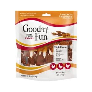 Good 'n' Fun Kabobs Chicken, Duck and Liver Dog Treat 12oz