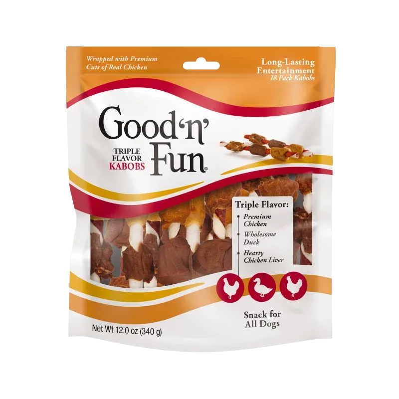 Good 'n' Fun Kabobs Chicken, Duck and Liver Dog Treat 12oz