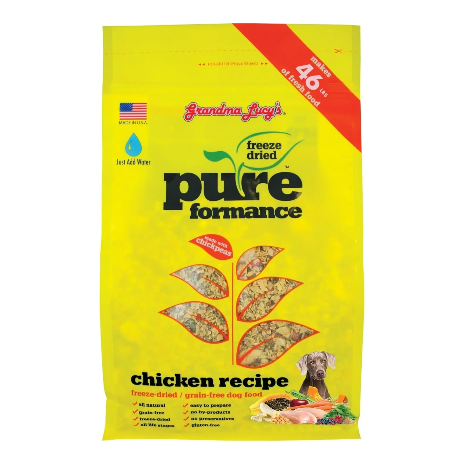 Grandma Lucys Dog Pure Grain-Free Chicken Chickpea 10 lb
