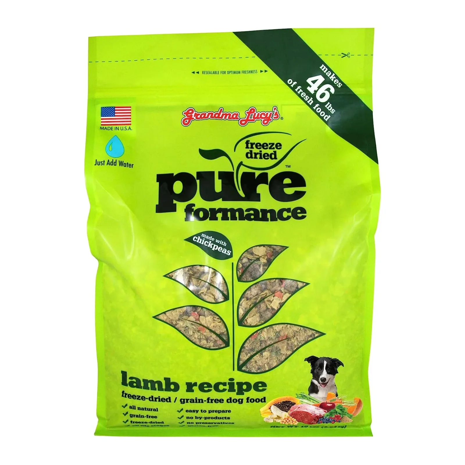 Grandma Lucys Dog Pure Grain-Free Lamb Chickpea, 10 lb