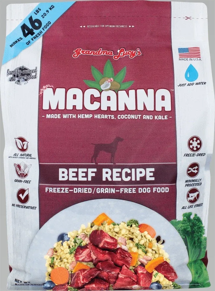 Grandma Lucy's Macanna Grain-Free Beef Dog Food - 8 lb