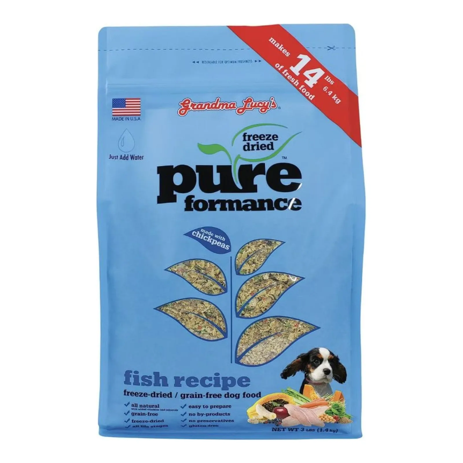 Grandma Lucy's Pureformance Grain-Free Fish & Chickpea Freeze-Dried Dog Food - 10 lb