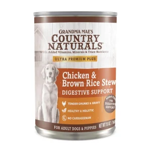 Grandma Mae's Country Naturals Digestive Support Wet Dog Food Chicken & Brown Rice Stew 13 oz