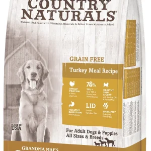 Grandma Mae's Country Naturals Grain Free LID Dry Dog Food Turkey Meal 12 lb