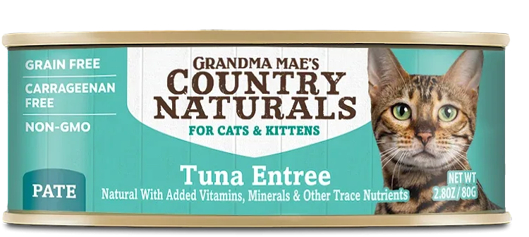 Grandma Mae's Country Naturals Grain Free Pate Wet Cat & Kitten Food Tuna 2.8oz 24pk