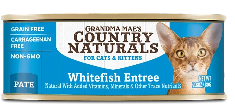 Grandma Mae's Country Naturals Grain Free Pate Wet Cat & Kitten Food Whitefish 2.8oz 24pk
