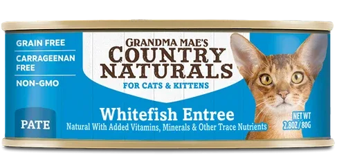 Grandma Mae's Country Naturals Grain Free Pate Wet Cat & Kitten Food Whitefish 2.8oz 24pk - Image 2