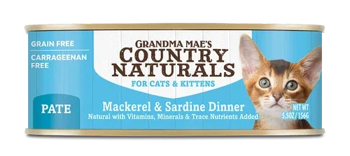 Grandma Mae's Country Naturals Grain Free Wet Cat Food Mackerel & Sardine 5.5oz 24pk - Image 2