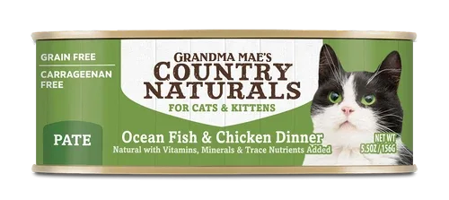 Grandma Mae's Country Naturals Grain Free Wet Cat Food Ocean Fish & Chicken 5.5oz 24pk - Image 2