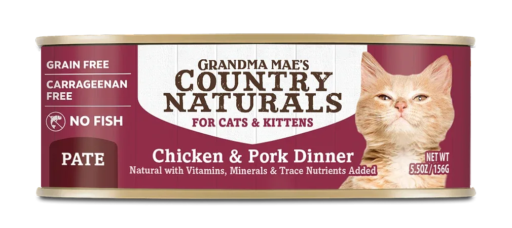 Grandma Mae's Country Naturals Grain Free Wet Cat Food Pork & Chicken 5.5oz 24pk
