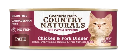 Grandma Mae's Country Naturals Grain Free Wet Cat Food Pork & Chicken 5.5oz 24pk - Image 2
