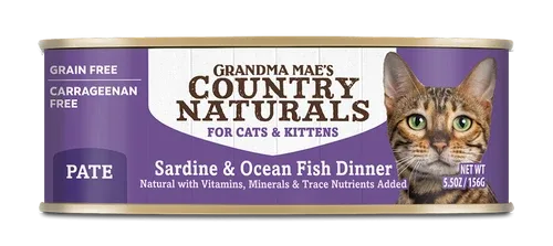 Grandma Mae's Country Naturals Grain Free Wet Cat Food Sardine & Ocean Fish 5.5oz 24pk - Image 2