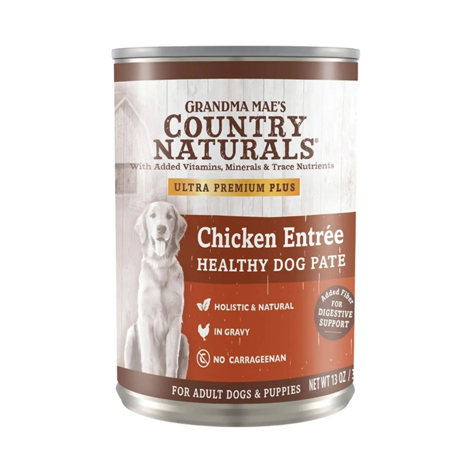 Grandma Mae's Country Naturals Healthy Dog Pate Wet Dog Food Chicken Entrée 13 oz