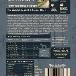 Grandma Mae's Country Naturals Premium All Natural Light/Senior Dry Dog Food Chicken, 14 oz each, Case of 18
