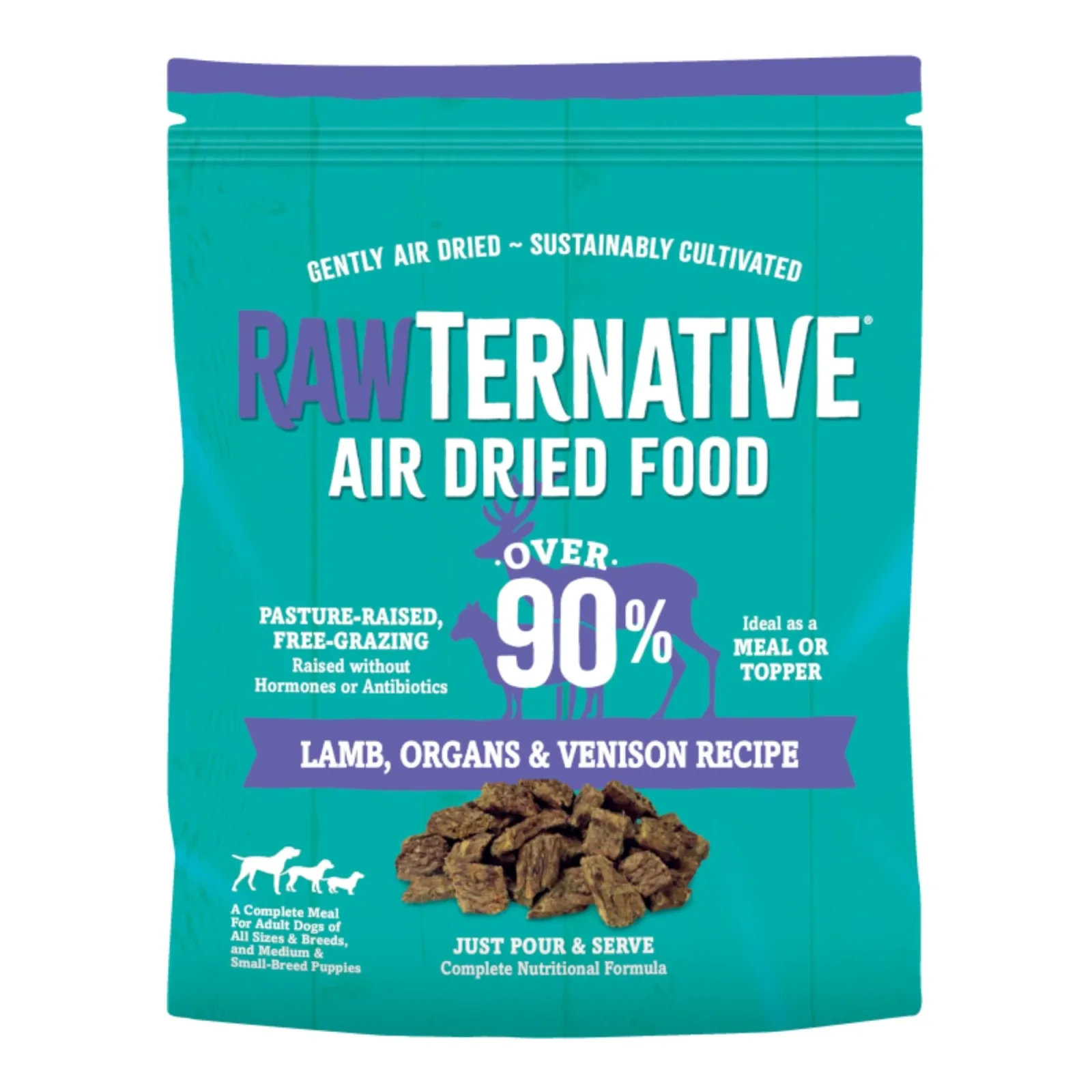 Grandma Mae's Country Naturals Rawternative Air Dried Dog Food Lamb, Organs & Venison, 1 lb