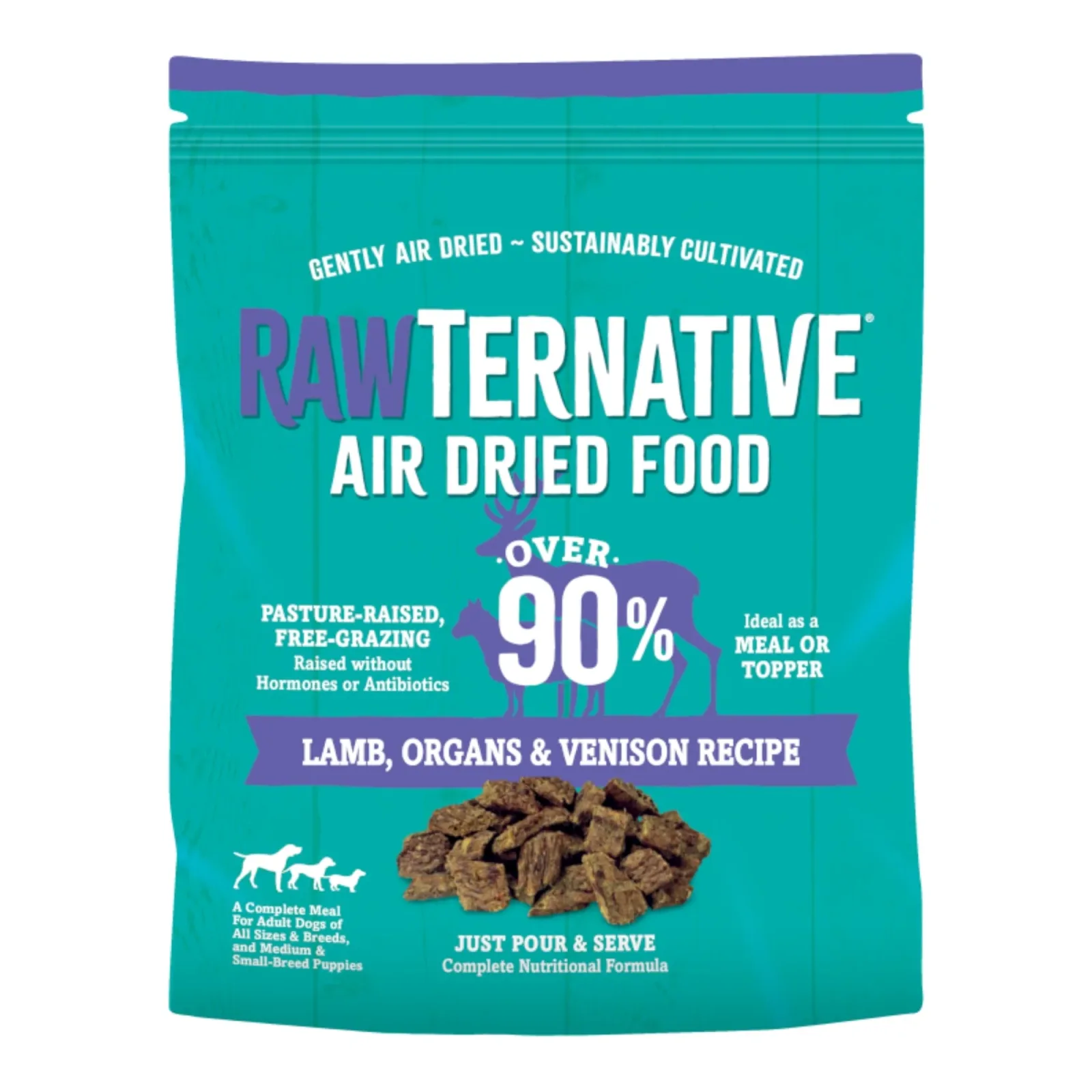 Grandma Mae's Country Naturals Rawternative Air Dried Dog Food Lamb, Organs Venison, 5 lb