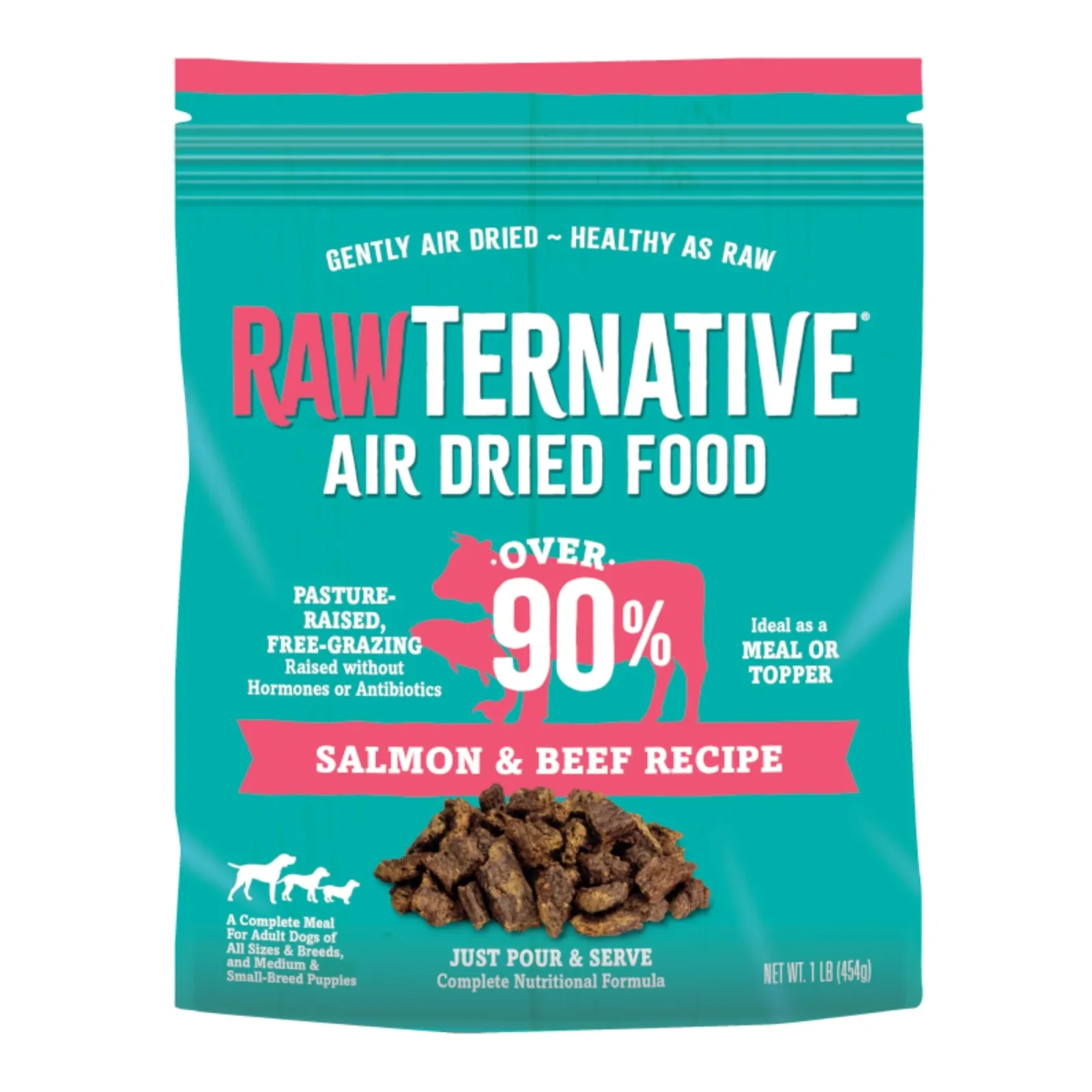 Grandma Mae's Country Naturals Rawternative Air Dried Dog Food Salmon & Beef, 1 lb