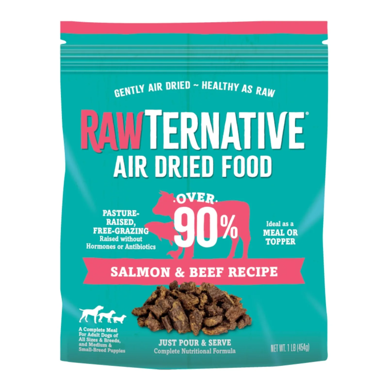 Grandma Mae's Country Naturals Rawternative Air Dried Dog Food Salmon & Beef, 3 lb