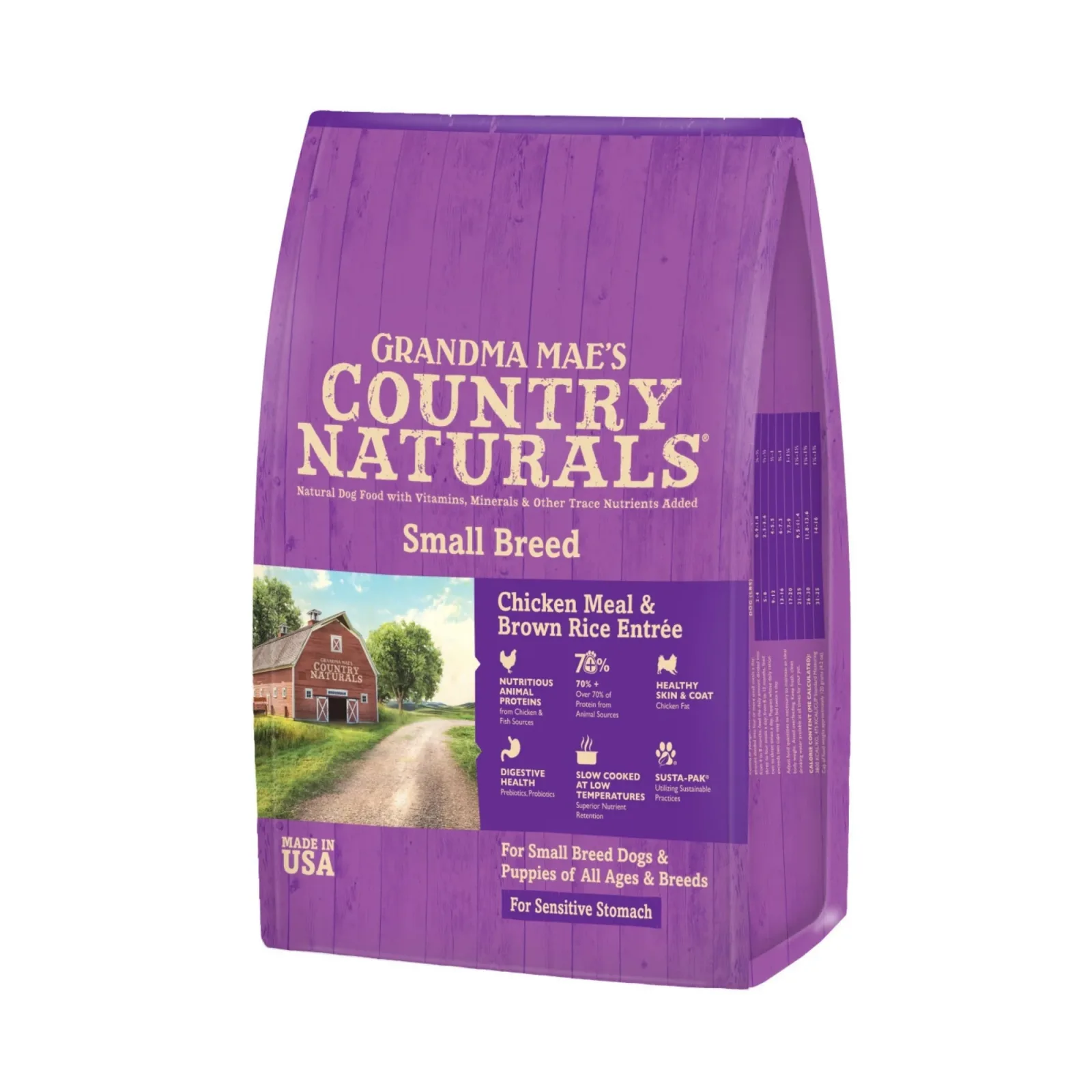 Grandma Mae's Country Naturals Small Breed Sensitive Stomach Dry Dog Food Chicken & Rice, 4 lb